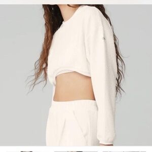 Alo yoga Cropped Tailored Top Ivory Cream XS Excellent condition